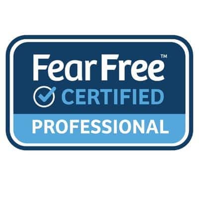 Official Fear Free Certified Professional logo representing advanced training in stress-free pet care and behavior.